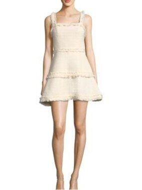 Alexis Fabiana Tweed Mini Dress in Ivory size Small